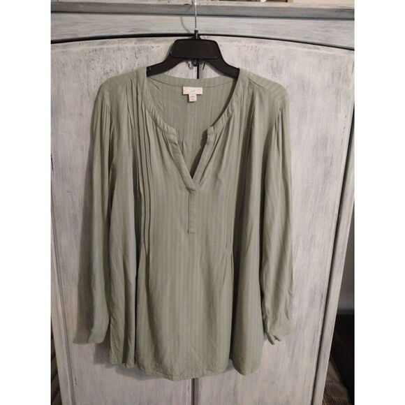 j jill V neck  Long Sleeve top LP Boho Cottage Core  Feminine - Picture 3 of 8